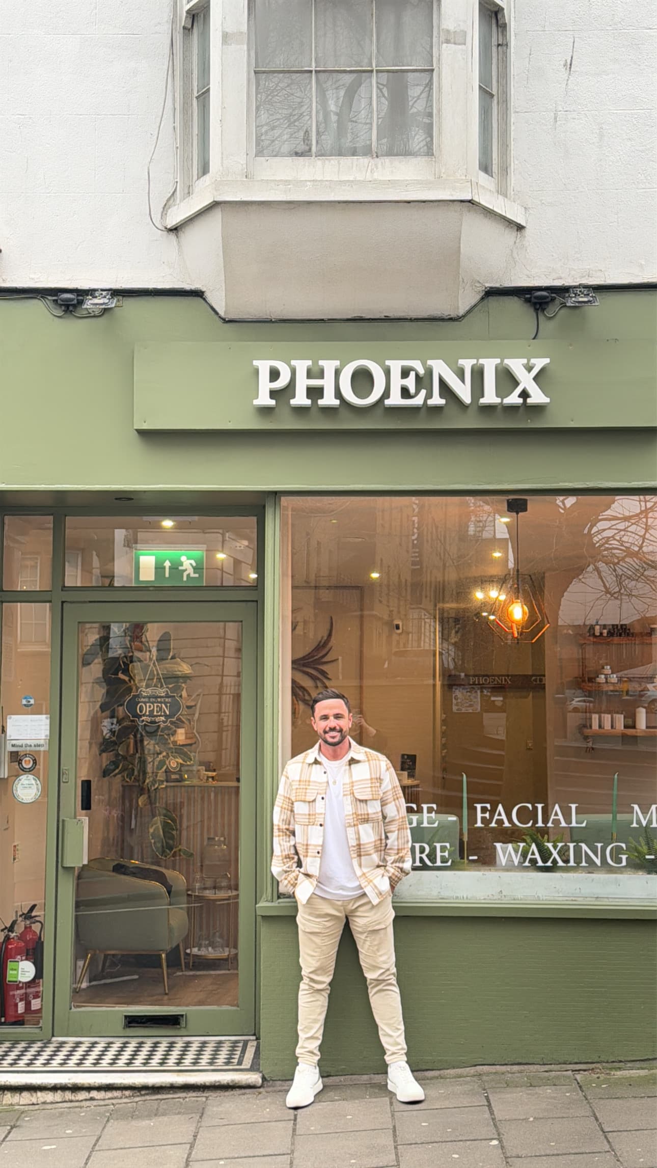 Jamie Richardson, founder of Phoenix Eco Spa, outside the Brighton location